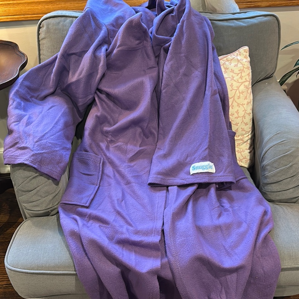 Snuggie Purple Fleece Blanket with Sleeves